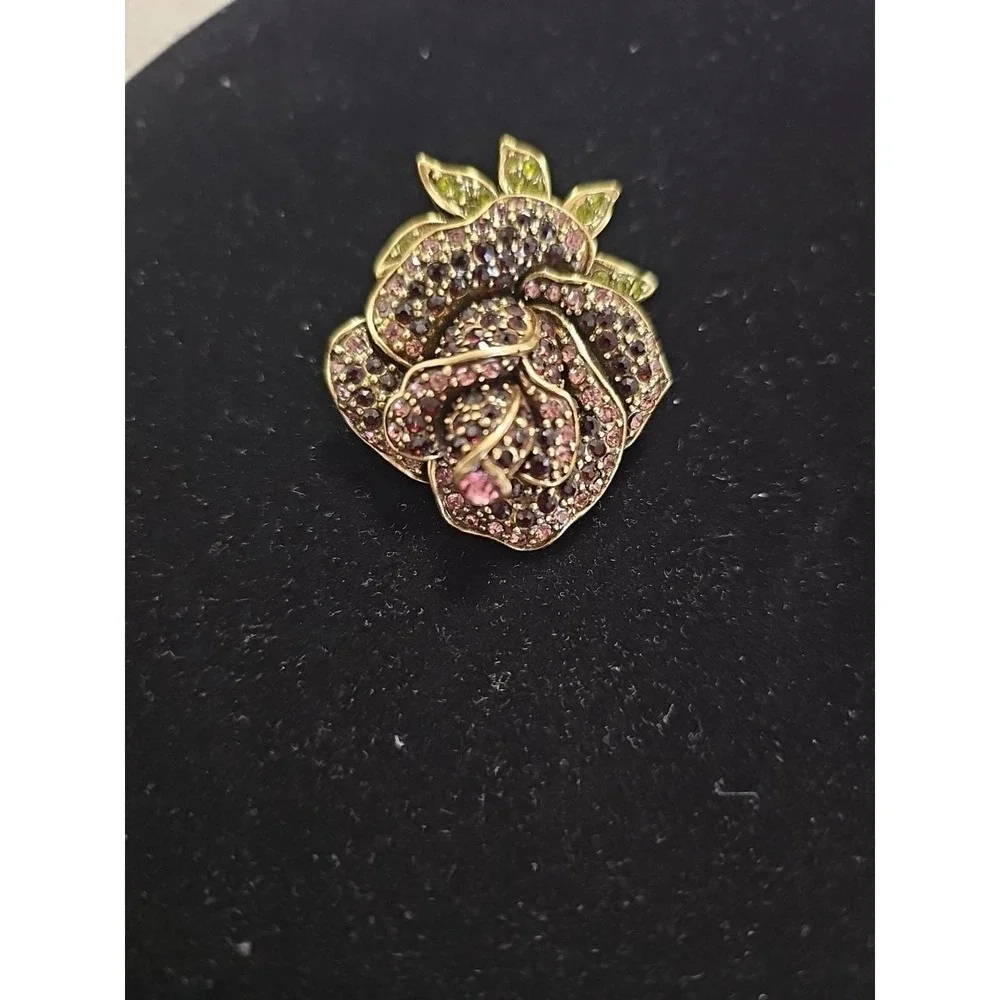 Heidi Daus Rose‎ Brooch Pin. Vintage. Lovely